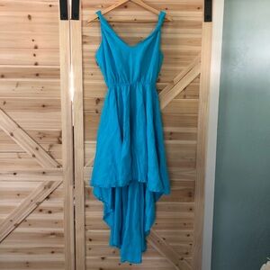 Linen City Dress 100% Linen Made in Poland S to M Aqua